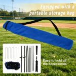 Blue Portable Baseball Net Set with 7.5x7ft Catcher Net Ball Caddy for Hitting Pitching Batting And Catching - All-in-One Sports Equipment - Image 5
