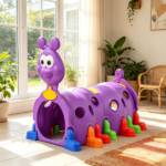 2-Section Purple Toddler Play Tunnel – Kids Crawl & Climb Through Indoor Outdoor Play Structure