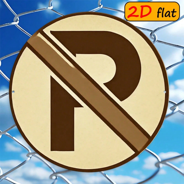 97b21ab1-0ce7-4e77-8200-cc9a4aac788d.png CIFbuy 2D Flat No Parking Symbol Aluminum Round Outdoor Sign, "" Round Outdoor Sign, Sign, 7.87x7.87in Bold Warning Plaque with Industrial Texture TikTok, TikTok, Self-pickup Logituics - Image 1