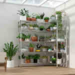 5-layer double row, freely adjustable layer spacing, with adjustable feet, display stand, iron, 177*40*180cm, chrome-plated - Image 16