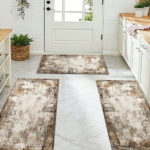 Three-piece kitchen rug set, non-slip and washable, abstract pattern kitchen hallway rug, soft and comfortable, suitable for sinks, floors, entrances, hallways and bathrooms. - Image 9