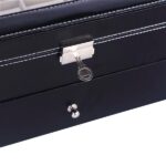 24 Compartments Top-level Opening Style Leather Watch Collection Box Black - Image 13
