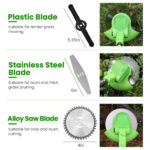 Cordless Grass Trimmer, 200W 1200mAh Battery, 3 Blade Types, Adjustable Length & Angle, Lightweight Weed Cutter for Yard/Garden with Wear rechargeable battery goggles and gloves - Image 10