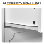 Left 3 Large Drawers + Right 3 Small Drawers MDF Painted Drawer Cabinet 42.52*15.75*32.28in White - Image 8