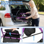 2-in-1 Rollator Walker with Seat (Purple), 8-Inch Large Wheels & Versatile Braking System, Adjustable Height - Image 8