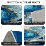 Three-piece kitchen rug set, non-slip and washable, abstract pattern kitchen hallway rug, soft and comfortable, suitable for sinks, floors, entrances, hallways and bathrooms. - Image 8
