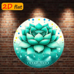 CIFbuy 1pc Fresh Green Lotus Droplet Round Sign, "" Green Lotus Droplet Round Sign, Droplet Round Sign, 7.87x7.87in 2D Flat Outdoor Plaque TikTok, Temu Self-pickup Logiaqics - Image 5