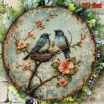 CIFbuy 1pc Vintage Bird Nesting Wall Decor 8x8in, "" Decor 8x8in, Round Sign Spring Birds Nest Plaque Frameless Hanging TikTok, TikTok, Self-pickup Logigiics - Image 5