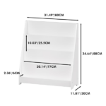 4-Tier Kids Bookshelf,Book Display Shelve Bookcase for Bedroom,Playroom,White (Shipment from Walmart) - Image 2
