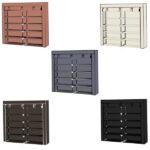 7 Tiers Portable Shoe Rack Closet Fabric Cover Shoe Storage Organizer Cabinet Gray - Image 2