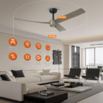 52 Inch Ceiling Fans with Lights Led Remote Control Low Profile Flush Mount for Living Room Bedroom Outdoor Patio,DC Motor,Reversible,Dimmable,Buzzer ON/Off, 3D-I3[Unable ship on weekends, TK/TEMU only for pickup, only TX10643 warehouse supports GOFO] - Image 8