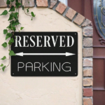 CIFbuy 1pc Classic Black Reserved Parking Sign, Warning Plaque With Directional Arrows, Arrows, 8x12 Inch Durable Iron Horizon PikTok, PikTok, ional Arrows Self-e ckup Logiopzon - Image 5