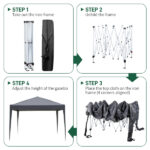10x10ft Outdoor Pop Up Canopy, Portable Instant Canopy Tent with 4 Sidewalls for Outdoor Events Party Wedding Birthday Graduation, Dark Grey - Image 14