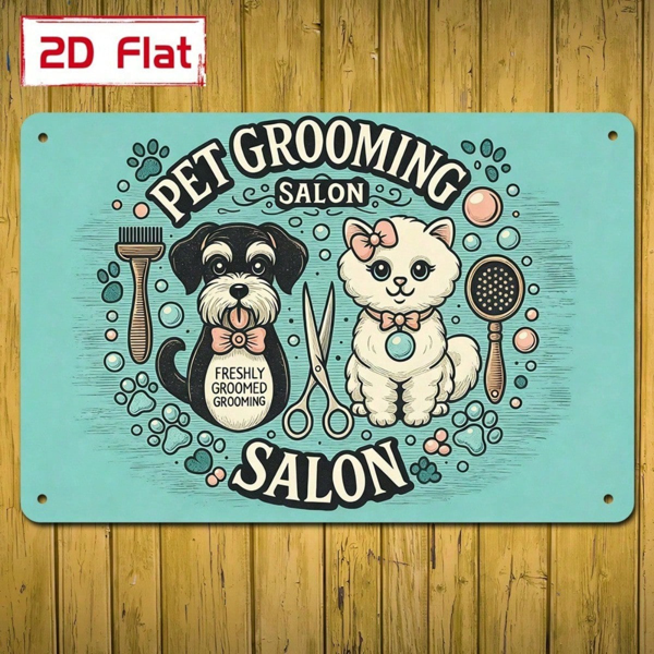 CIFbuy 1pc Vintage Pet Themed Metal Wall Sign, Rustproof" UV Resistant Flat Iron Plaque, Weatherproof 2D Unframed Home Decor For Indoor Sign, RustpikTok, Sign, RustpikTok, t Self-pickup Logiopics