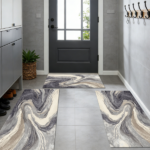 Three-piece kitchen rug set, non-slip and washable, abstract pattern kitchen hallway rug, soft and comfortable, suitable for sinks, floors, entrances, hallways and bathrooms. - Image 10
