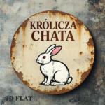 CIFbuy 1pc Vintage French Rabbit House Metal Wall Sign, 8-Inch Round Królcz Chatka Plaque, Durable Aluminum 2D Flat Art, French Country TikTok, TikTok, Self-pickup Logiopics - Image 4