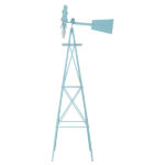 8FT Weather Resistant Yard Garden Windmill Blue - Image 3