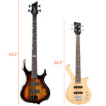 Do Not Sell on Amazon GW101 36in Small Scale Electric Bass Guitar Suit With Mahogany Body SS Pickups, Guitar Bag, Strap, Cable Burlywood - Image 15