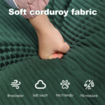 Compression Human Dog Sofa Bed for Adult & Pets,Modern Floor Couch With Pillow for Living Room Bedroom,Corduroy Fabric,No Assembly Required, Dark Green - Image 9