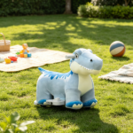 Blue 6V Electric Kids Ride On Animal Toy: Tyrannosaurus Dinosaur with Music, Forward Movement for 18-36 Months Old - Image 8