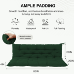 Outdoor Swing Cushions 60 Inch, Waterproof 4" Thick Porch Swing Cushion Replacement with Backrest and Ties, Comfortable 2-3 Seat Pation Swing Pad for Backyard, Garden, Lawn, Outdoor Furniture dark green - Image 3