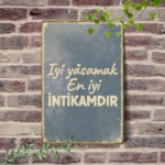 CIFbuy Vintage Turkish Quote Metal Sign, Iyi İNTİKAMDIR Retro Plaque, Gray Frosted Aged Frame 2D Flat Wall Art, 2D Flat Wall Art, Home Dec ikTok, ikTok, rosted Aged Frame 2D Flat Wall Art Self-yickup LogiopDece, Gray Frosted - Image 8