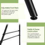 133*137*180cm Wrought Iron Four-Legged Standing 200kg Three Rings Hanging Chair Frame Black - Image 8