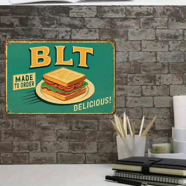 989ce568-a2c7-472f-b2b1-0100f4fa546c.png CIFbuy Vintage BLT Sandwich Metal Sign Rustic Green Toasted" Bread Wall Art 2D, Unframed Retro Food Kitchen Decor 2.8x4.5 Inch Green ikTok, Green ikTok, t Self-pickup Logiopics - Image 1