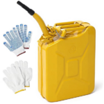 20L US Standard Cold-rolled Plate Petrol Diesel Can Gasoline Bucket with Oil Pipe Yellow 2 Pairs of Gloves - Image 2