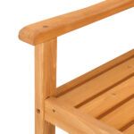 118*56.5*90cm Outdoor Garden Fir Grid Back Wooden Bench Burlywood - Image 9