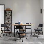 Same Code 33457557 4pcs Elegant Foldable Iron & PVC Chairs for Convention & Exhibition Black - Image 17