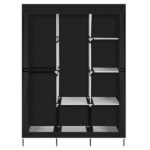 71" Portable Closet Wardrobe Clothes Rack Storage Organizer with Shelf Black - Image 9