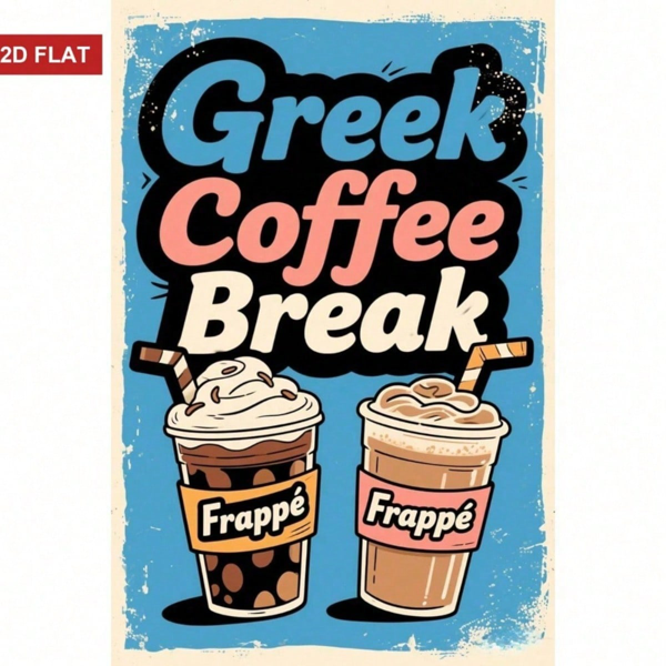 98dbd27d-0dab-431a-a070-aa306e4b19ce.png CIFbuy Vintage Greek Coffee Cafe Wall Decor Sign, 8x" Inch Rustic Iron Metal Plaque, 2D Flat Unframed, 2D Flat Unframed, Rustproof UV Resistant Weatherp Sign, 8xikTok, Sign, 8xikTok, t Self-pickup Logiopics - Image 1