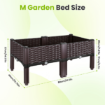 Raised Garden Bed Planter Box, 3 Size Options Self-Watering Elevated Garden Bed, Lightweight PP Material Planting Container for Vegetables Herbs Flowers Outdoor Patio Balcony-M - Image 13