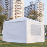 3 x 3m Four Sides Portable Home Use Waterproof Tent with Spiral Tubes White - Image 9
