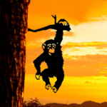 CIFbuy Colorful Monkey Garden Decor Outdoor iron Animal Silhouette Wall Art Patio Lawn Sculpture (TikTok, temu pick-up service) - Image 3