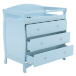 Blue painted finish, MDF, three drawers, 90.5*58*92cm, children's wooden bed with safety belt and changing table for babies - Image 4