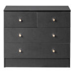[] Modern Simple 4-Drawer Dresser Black - Image 5