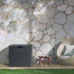 33gal Square Wood & Rattan Plastic Garden Storage Box Gray - Image 9