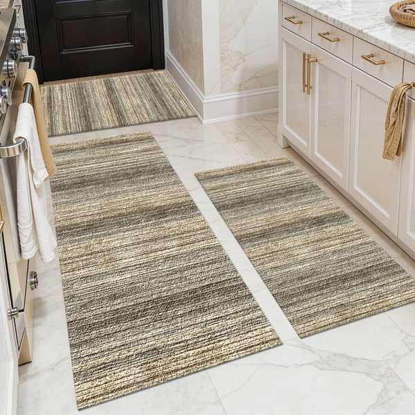 991fcb1f-7f4e-46bd-b521-9fca919b63fe.png Three-piece kitchen rug set, non-slip and washable, abstract pattern kitchen hallway rug, soft and comfortable, suitable for sinks, floors, entrances, hallways and bathrooms. - Image 1