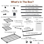 4 Tier Heavy Duty Garment Rack with 3 Hanging Rods, 463LBS Capacity Rolling Clothes Rack with Lockable 360° Wheels & Footrests,44.9x17.13x77.95in Spacious Clothing Rack for Dresses, Shirts, Coats - Image 6