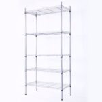 XM-304B Rectangle Carbon Steel Metal Assembly 5-Shelf Storage Rack Silver Gray - Image 11