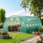 20' x 10' x 7' Walk-in Tunnel Greenhouse, Portable Hot House with Galvanized Steel Hoops & 12 Roll-up Windows - Image 5