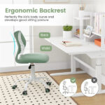 Ergonomic Kids Desk Chair, 16.5”-21” Adjustable Height Mesh Study Chair Green - Image 6