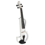 Full Size 4/4 Bunnel Edge Electric Silent Violin with Case Bow Rosin Headphone Connecting Line White - Image 2