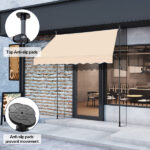 78.7"D x 47.2"W x(78.7 -118.1)"H Retractable Awning Khaki - Image 12