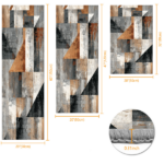 Three-piece kitchen rug set, non-slip and washable, abstract pattern kitchen hallway rug, soft and comfortable, suitable for sinks, floors, entrances, hallways and bathrooms. - Image 2