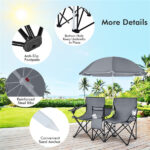 Outdoor camping chair with umbrella - Image 5
