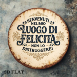 CIFbuy 1pc 8x8in Vintage Round Sign Welcome To, "" Sign Welcome, To My Happy Place Do Not Disturb Plaque TikTok, Temu Self-pickup Logiaqics - Image 4