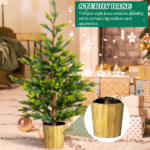 2 Pack 4 FT Dual Tone Artificial Christmas Tree with Pot Stand, Potted Xmas Pine Tree with 119 Branch Tips for Holiday Party Office Home, Green - Image 8